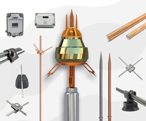 Lightning protection air terminals and down conductors